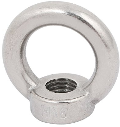 sourcing map Levage Écrou à œil M18 Femelle Filetage 304 Inoxydable Acier Rond Forme pour Corde Raccord Paquet de 1