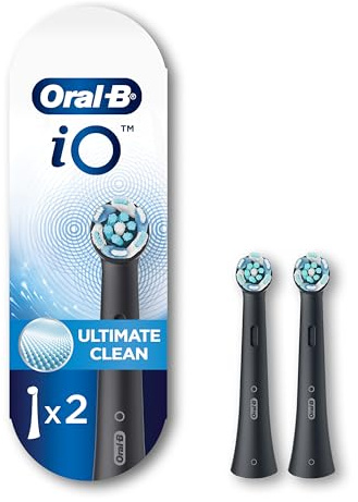 Oral-B iO Series Ultimate Clean Electric Toothbrush Replacement Brush Heads for an Oral-B Electric Toothbrush, 2 Count, Black