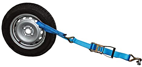 SHZ 4X Spanngurte Autotransport 50mm Einhängeschlaufe seitliche Radverzurrung Radsicherungsgurt 5t Zurrgurt LC 2500/5000 daN Autotransport Reifengurt (4x6) - Made in Germany