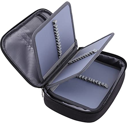 Ejoyous Federmäppchen mit 72 Fächern, Federmappe Federtasche Große Kapazität Bleistift Beutel Abnehmbar Stiftemappe mit Reißverschluss für Mädchen Jungen Einschulung Schulanfang(Schwarz)