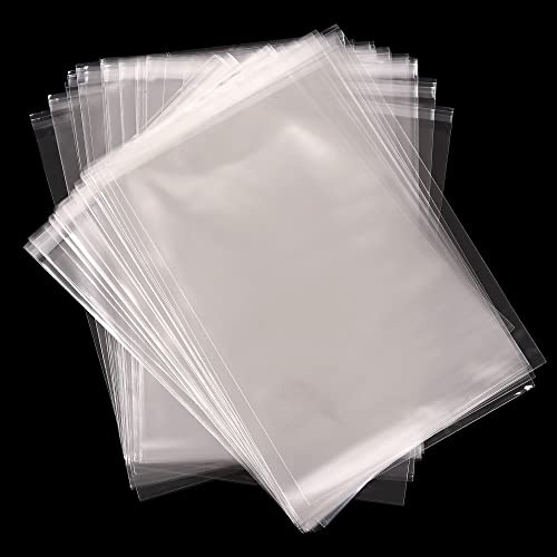 Bolsas Transparentes Autoadhesivas A3, 50 Paquetes, Celofán Autosellables, Aptas Para Alimentos, OPP Para Galletas, Tarjetas, Sobres, Fotos (30,5 x 42 cm)