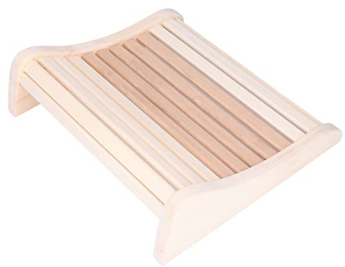 Qcwwy Sauna-Zubehör, Sauna-Kopfstützenkissen aus Kiefernholz, Nackenkissen, Kopfstütze für Saunaraum, Sauna-Zubehör, Zubehör für Sauna-Kopfstütze aus Holz, Gebogene Sauna-Rückenlehne