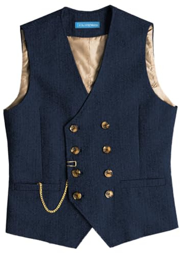 Solovedress Mens Vintage Wolle Anzugweste Regular Fit Weste Anzug Weste für Hochzeit Groomsmen