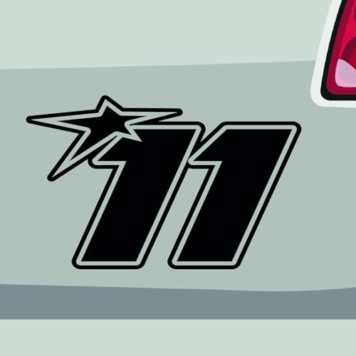 Stickerfreaks Startnummer 11 Aufkleber Rennen Sticker Track Race Star Auto Bike Decal Vinyl Aufkleber Größe: 14x9cm (M) | Farbe: 31-rot | Rennen Sticker Kleber Deko Tuning Startnummer