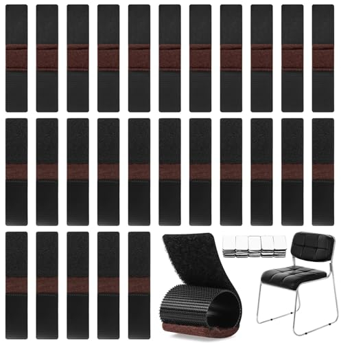 28 STK Möbel Filzgleiter Selbstklebend, Möbel Filz Pads mit Klettverschluss, Filzgleiter für Stühle, Filzstreifen Bodenschoner für Seitenstühle Möbelfüße Schützt Hartholzböden, reduziert Geräusche
