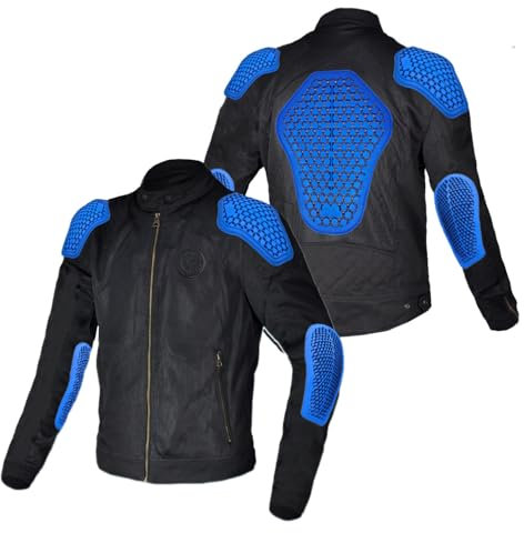 YuanDiann Herren Sommer Motorradjacke Mit Protektoren Textil Mesh Atmungsaktiv Motorradanzug Cross Biker Moto Reitjacke Motorradbekleidung SchwarzXL