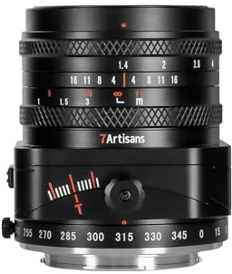 7artisans 50mm F1.4 Tilt Camera Lens Half-frame APS-C,2 in 1 Compatibility Large Aperture Prime Lens Manual Portrait Lenses Miniature Landscape Lilliput Shooting for Sony E(Black)
