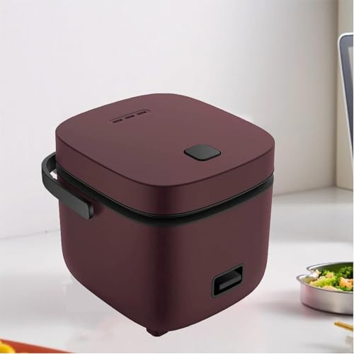 Small Rice Cooker 1 Person, Electric Rice Cooker Mini Sticky Rice Cooker 2 Cup, Fully Automatic with Removable,Brown