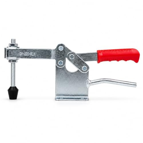 INGDAUM® 1 stycken horisontella spännare hållkraft 400 kg, GH-220WLH, justerbar knäspak spännare snabbkoppling vred klämma för fixtur, montering, maskintillverkning, träteknik