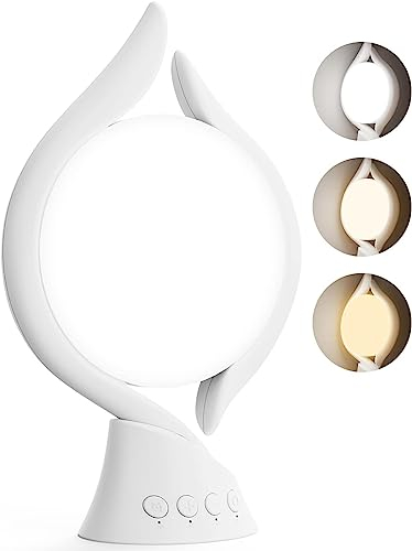 Wopigh Lampe de Luminothérapie, 10000 Lux Lumière du Jour avec 3 Couleurs de Lumière, 4 Minuteurs, 5 Intensités Lumineuses Réglables, Lampe Solaire Sans UV Pour Bureau Maison, 32x20x9.3