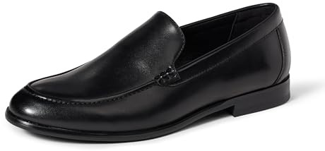 Amazon Essentials Mocasines Venecianos Hombre, Negro Cuero de Imitación, 44 EU