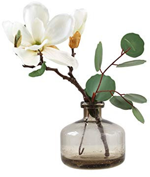 sjdoPulse Fiori Artificiali Decorazione Pianta Artificiale Phalaenopsis Stand 11,8 Pollici di Altezza, Fiore Artificiale con Vaso di Vetro, Fiori di Orchidea Artificiali in Seta C