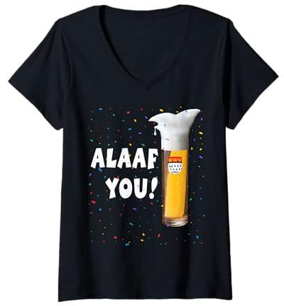 Damen Alaaf you Kölle Alaaf Konfetti Karneval Faschingumzug Kölsch T-Shirt mit V-Ausschnitt