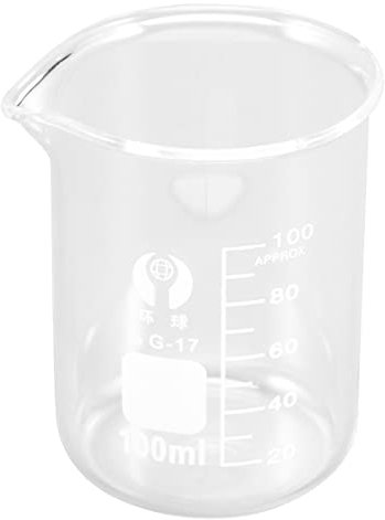OUNONA Vaso De Cristal De 100Ml Taza Medidora Graduada Para Cocina DoméStica Vaso Para Agua Y Bebidas Cristalería QuíMica De Precipitados