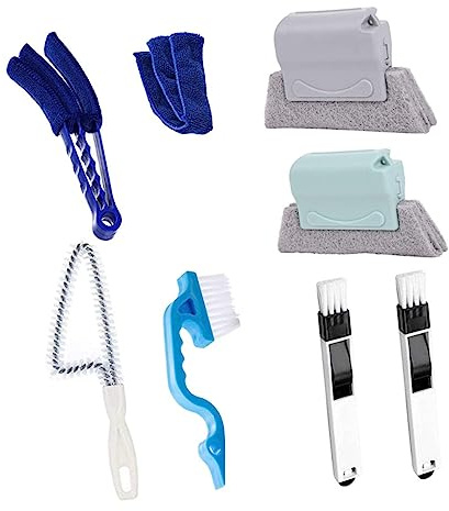 SOPOTUTU 8 Pièces Outils de Nettoyage Multifonctionnels pour Fentes de Climatisation à Poussière pour Fenêtres Rails de Porte