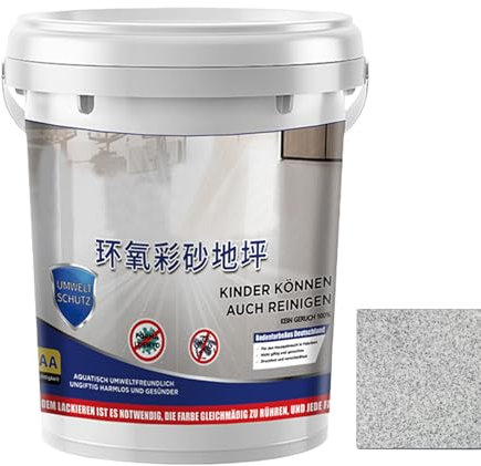 Vernice epossidica per pavimenti, per garage, rivestimento in calcestruzzo, vernice colorata a sabbia, autolivellante, effetto marmo, a base d'acqua, antiscivolo, colorata per rifinire piastrelle di