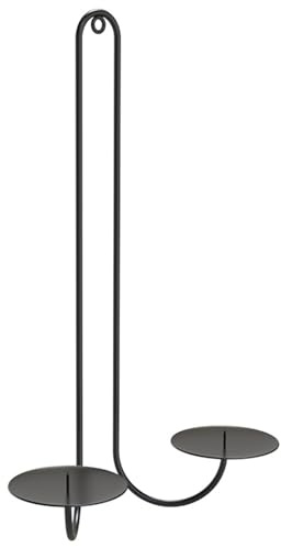 Portacandele da parete - eleganti Candlers Iron Waill Cangue Gronce | Gomito a pilastro di forma in ferro battuto robusto | Altezza candeliere pilastro per serate confortevoli romantiche