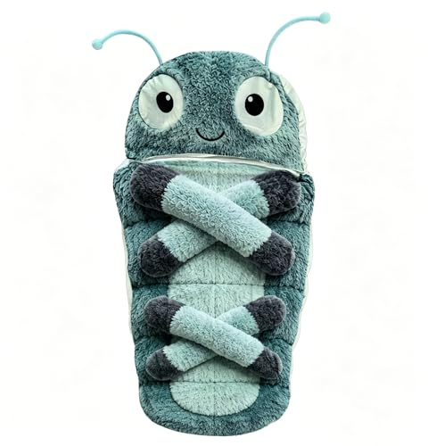 Hugging Caterpillar Sleeping Bags, Soft Cocoon-Shaped Full-Body Recliner Plush Lounger Multi-Function Dishwasher Safe Comfortable Reading Nook For Adults(Blue)