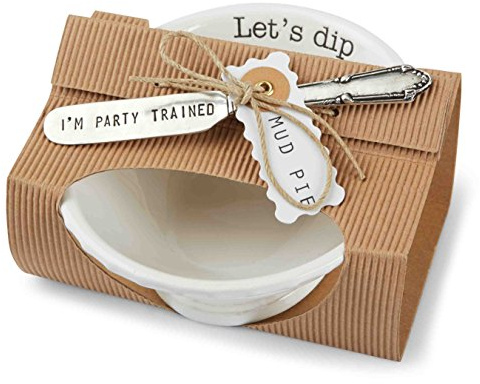 Mud Pie Circa Lets Dip Set, White 2 x 6