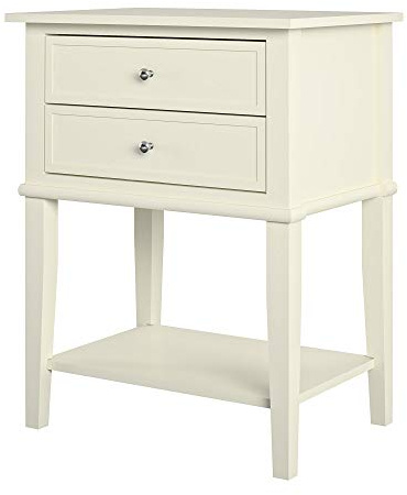 Ameriwood Home Franklin Beistelltisch mit 2 Schubladen, weiches Weiß