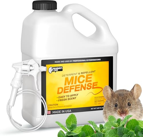 Exterminators Choice Mouse Defense Spray - 1 Gallon (128 fl oz) - Peppermint Scent - Indoor & Outdoor Use: Lawn, Garden, Attic, Garage - Safe for Kids & Pets