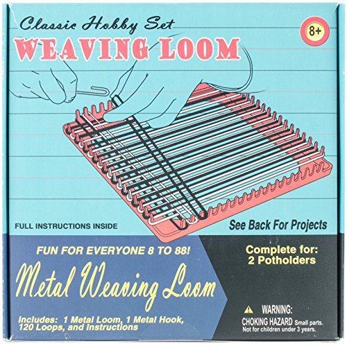 Pepperell Weaving Loom Retro Craft Kit, Metal, Red, 1 Count (Pack of 1)