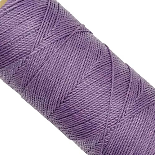 Linhasita Bobine de fil ciré 100 g/170 mètres Polyester 1 millimètre d'épaisseur Macramé 30 couleurs lilas