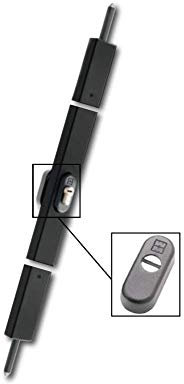 Cerradura banda Vertical Negra Serie 32 Mottura H 2500 mm Art. 325922 Fácil Cerradura de sobreponer (Vertical a lado la cerradura principal la puerta. Corsa Barras ajustable de 20 a 85 mm