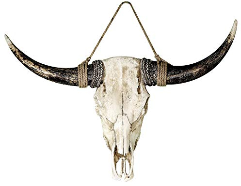 Casablanca - Wandobjekt Büffel - Poly - weiß-braun - Höhe 24cm - Breite 38cm - Wanddeko