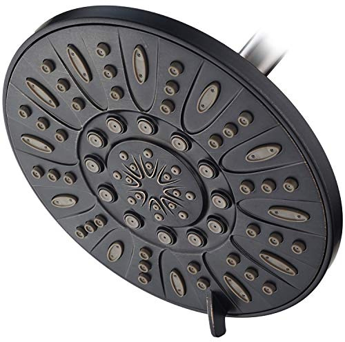 AquaDance OIL RUBBED BRONZE High Pressure 6-Setting 7 Rain Shower Head – Angle Adjustable, Anti-Clog Showerhead Jets, Tool-Free Installation - USA Standard Certified - U.S. Brand