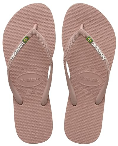 Havaianas Slim Brasil Logo (Mini Me), Infradito Bambine e ragazze, Crocus Rose, 25/26 EU