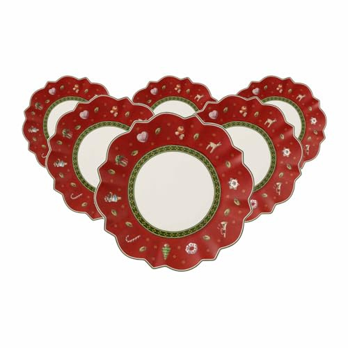 Villeroy & Boch 1485852660 Toy's Delight Lot de 6 Assiettes à Pain en Acier Inoxydable Rouge