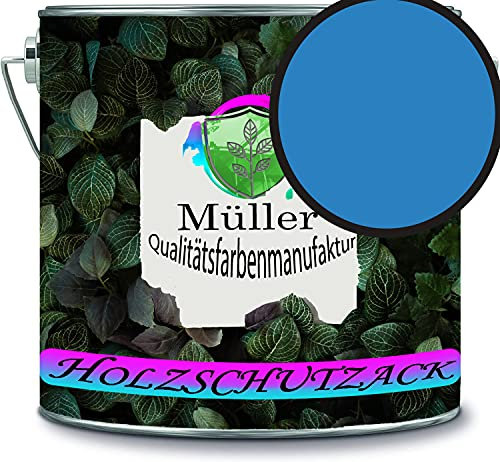 Holzschutzlack Holzlack Holzlasur wetterbeständiger Langzeitschutz Wetterschutzfarbe Holzschutzfarbe RAL 5012 Lichtblau // Müller Qualitätsfarbenmanufaktur