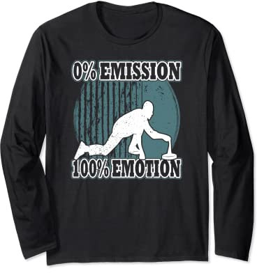 0% Emission 100% Emotion Eisstock Stockschützen Langarmshirt
