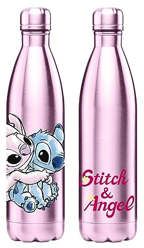 Hômadict BOUTEILLE ISOTHERME DISNEY - Gourde Inox Réutilisable Stitch & Angel - Maintien chaud et froid 12h - Pour sport, voyage, quotidien, 500ml - BPA Free - Licence Officielle