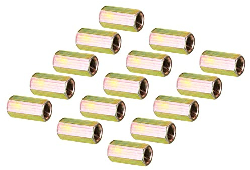 PATIKIL 1/8IP Hex Coupling Nut, 15 Pack Female Thread Connector 30mm Hexagonal Sleeve Nut Rod Bar Stud Tube Joint Hardware for Lamp Repair DIY