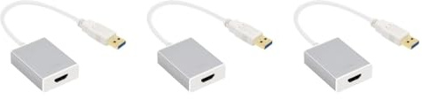 OSALADI 3pièces Adaptateur USB vers pour Pc Et Ordinateur Portable Convertisseur Vidéo Haute Résolution