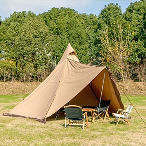 CukYi Leichtes Tipi-Campingzelt mit herausnehmbarem Innenmaschen-Doppelschicht-Camping-Pyramiden-Tipi-Zelt für 5–6 Personen