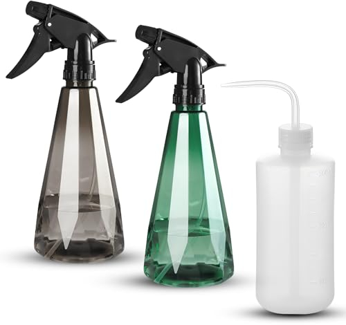 AUSYIWI 3 Stück Sprühflaschen und Gießkannen 500 ml, Gießkanne für Sukkulenten, Leere Sprüher mit Verstellbare Sprühkopf, Wassersprühflasche Pflanzen, Spray Bottle Hair, Kunststoff Zerstäuber Sprüher