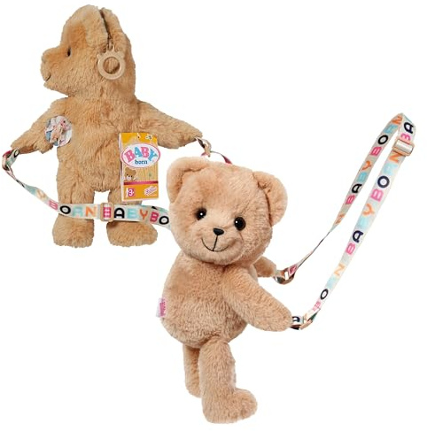Baby Born Bolsa Oso - Bolsa Bandolera con diseño de Oso y Correa para el Hombro - Accesorio muñecas - Apto para niños a Partir de 3 años