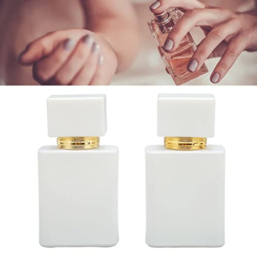2st Parfymflaska i Glas med Stor Kapacitet med Gyllene Munstycke, Vit 30 Ml - Ultrafint Finfördelningsmunstycke, Enkel Användning för Parfym, Vatten, Hårspray, Eterisk Olja