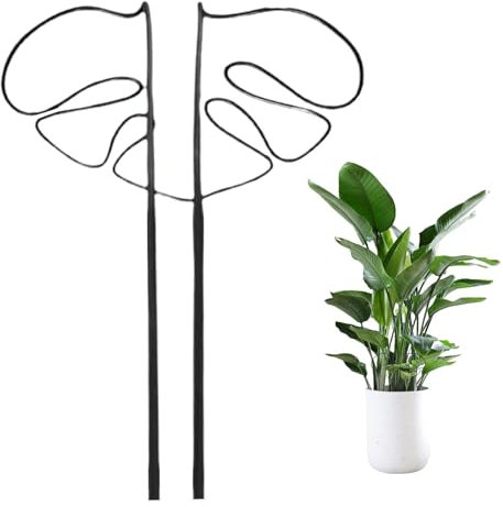 Support de en forme de monstera - Piquet en métal pour grimpantes - Support pour orchidées, pothos et philodendron