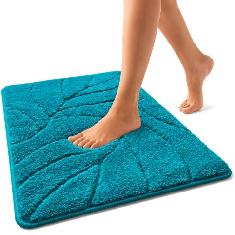 Floordirekt Badmat, Extra Mjuk och Snabbtorkande, med Antisliderbotten, Badmat (Maris) (Turkos, 60 x 120 cm)