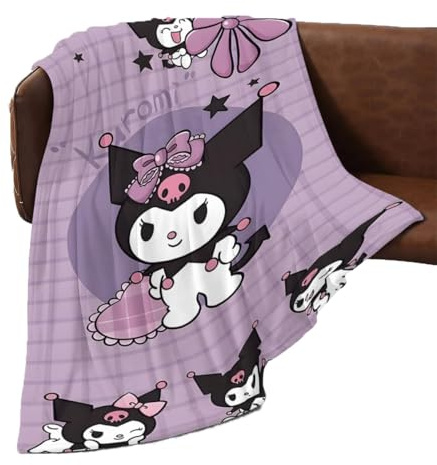 Ksopsdey Manta Infantil Kuromi para Cama y Sofá - Punto de Franela de Moda, Súper Suave, Ligera y Cálida para Niños - Decoración Hogar y Selección de Regalo -D