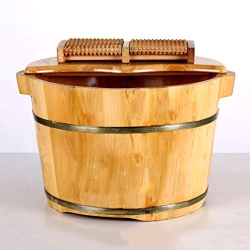 HIARAN Fußbad aus Holzfass, Fußwanne zum Einweichen der Füße, Fußbecken zum Einweichen der Füße, Fußbad für Kinder und Mädchen, Fußbadeimer aus Holz. Geschenk Lucky Star