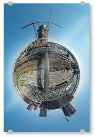 artboxONE Acrylglasbild 30x20 cm Städte U-S-Bahn Elbbrücken-Hamburg H30m - Bild Hamburg Baustelle brücke