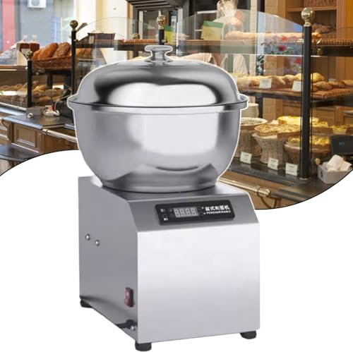 Machine à PéTrir éLectrique, PéTrin à PâTe En Acier Inoxydable Avec Mode De Rotation Et Temps RéGlables, Machine à PéTrir La Farine Pour PâTe à Pizza Et à Pain,5Kg-220V
