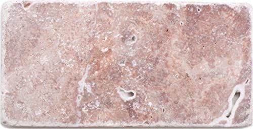 Carreaux de mosaïque en pierre naturelle, marbre Rosso mat, mur, sol, cuisine, salle de bain, douche (44 carreaux)