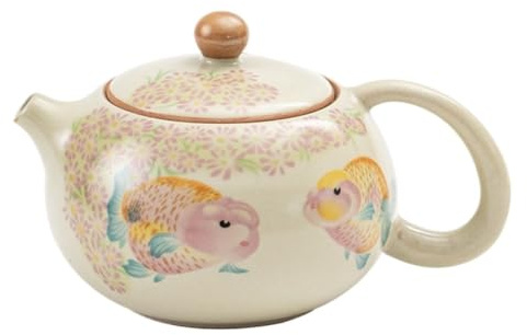 YGDYFDC Théières Théière en Céramique Beige RU Four Poisson Rouge Xishi, Pièce D'ouverture, Peut Faire Pousser Un Service À Thé, Trou De Boule, Pot Filtrant, Pot Simple Theiere Japonaise