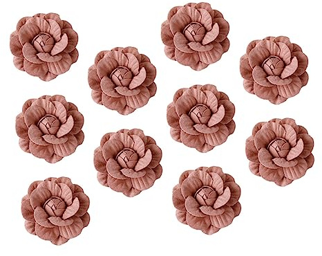 GRIRIW 10stücke Blumenkopfschmuck aus Leder DIY Blumenschmuck für Kleidung und Taschen mit Broschen zum Dekorieren